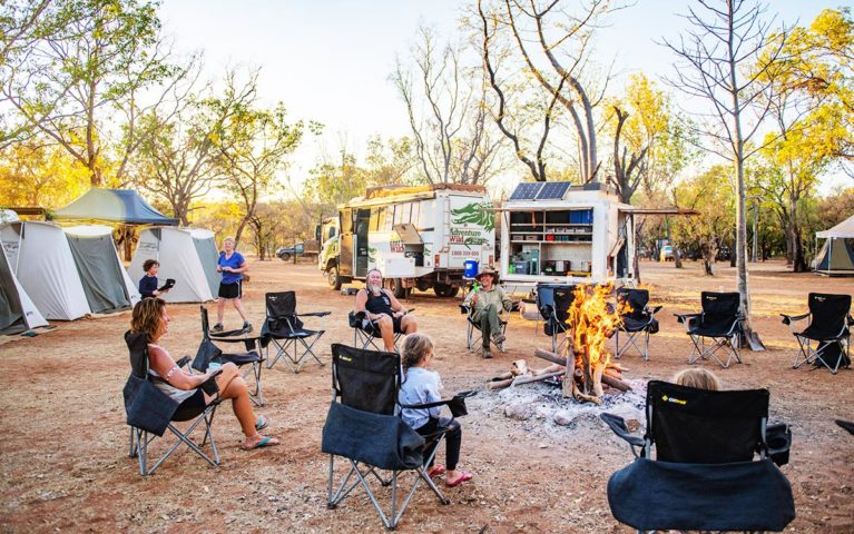Relax & enjoy Adventure Wild's permanent campsite at Mt Barnett Station, on the banks of the Manning River.