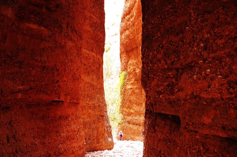 Echidna Chasm, Purnululu National Park is a narrow gorge with 200m high vertical walls & at times only 2m wide.