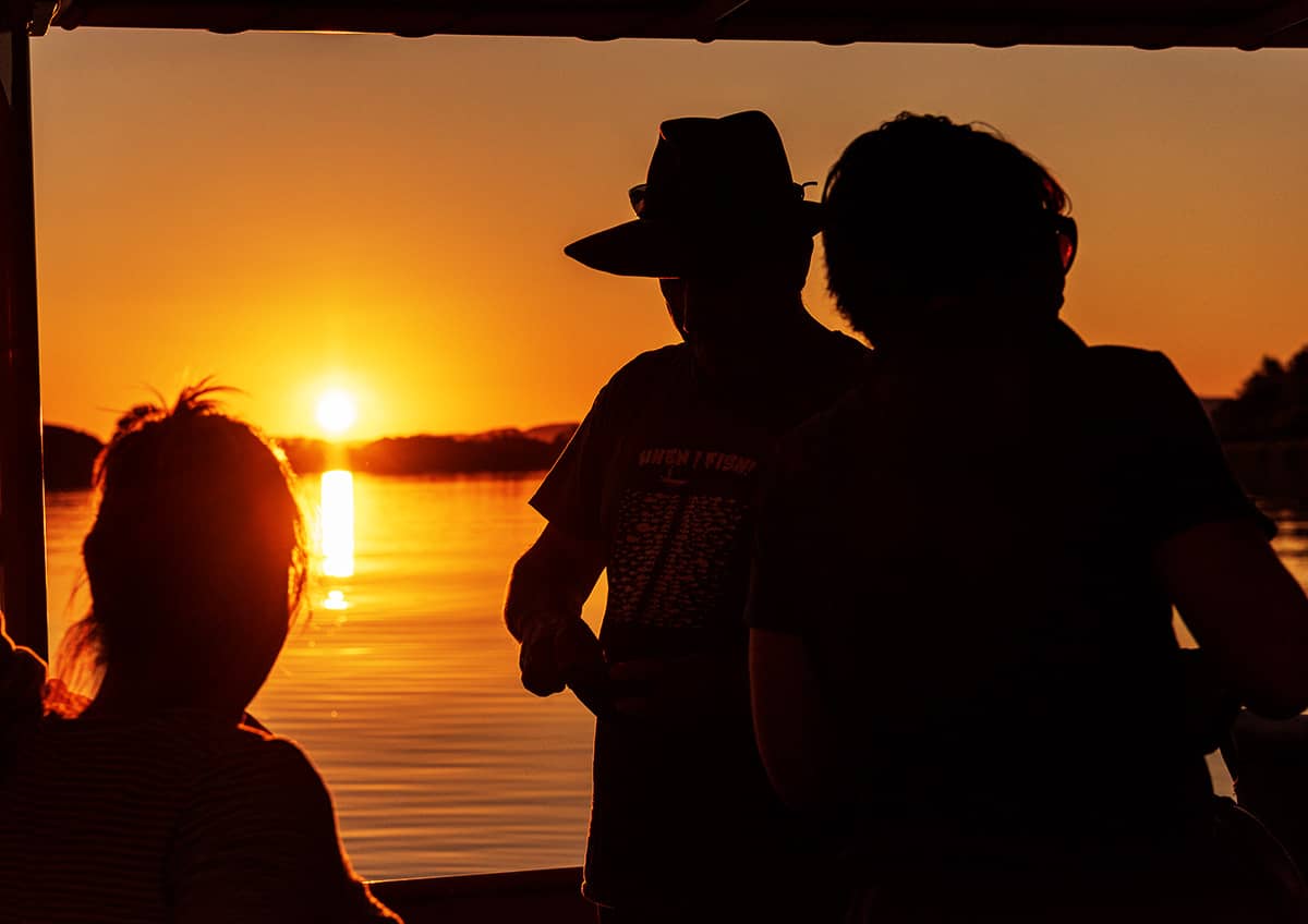 Enjoy sunset on the water as you cruise the Ord River from Lake Argyle to Kununurra on your optional tour with Triple J.