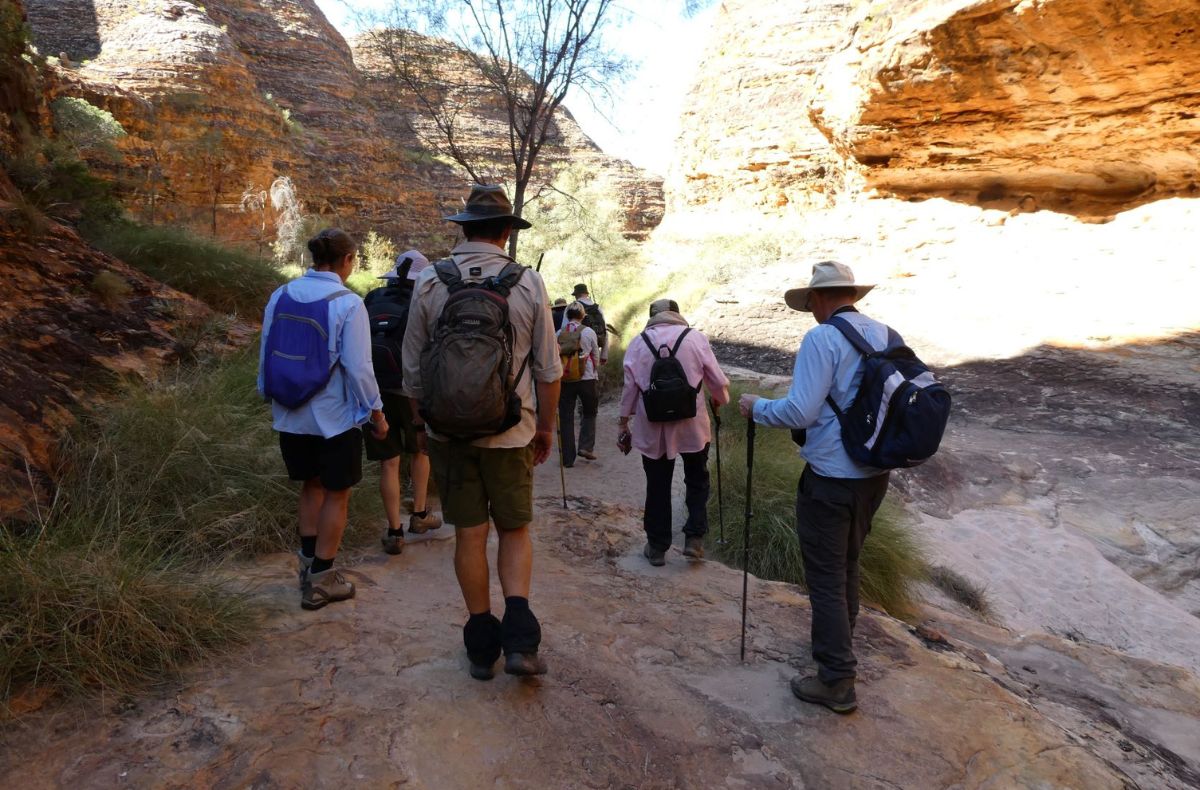 Hiking amongst the domes Purnululu National Park - Bungle Bungle Range