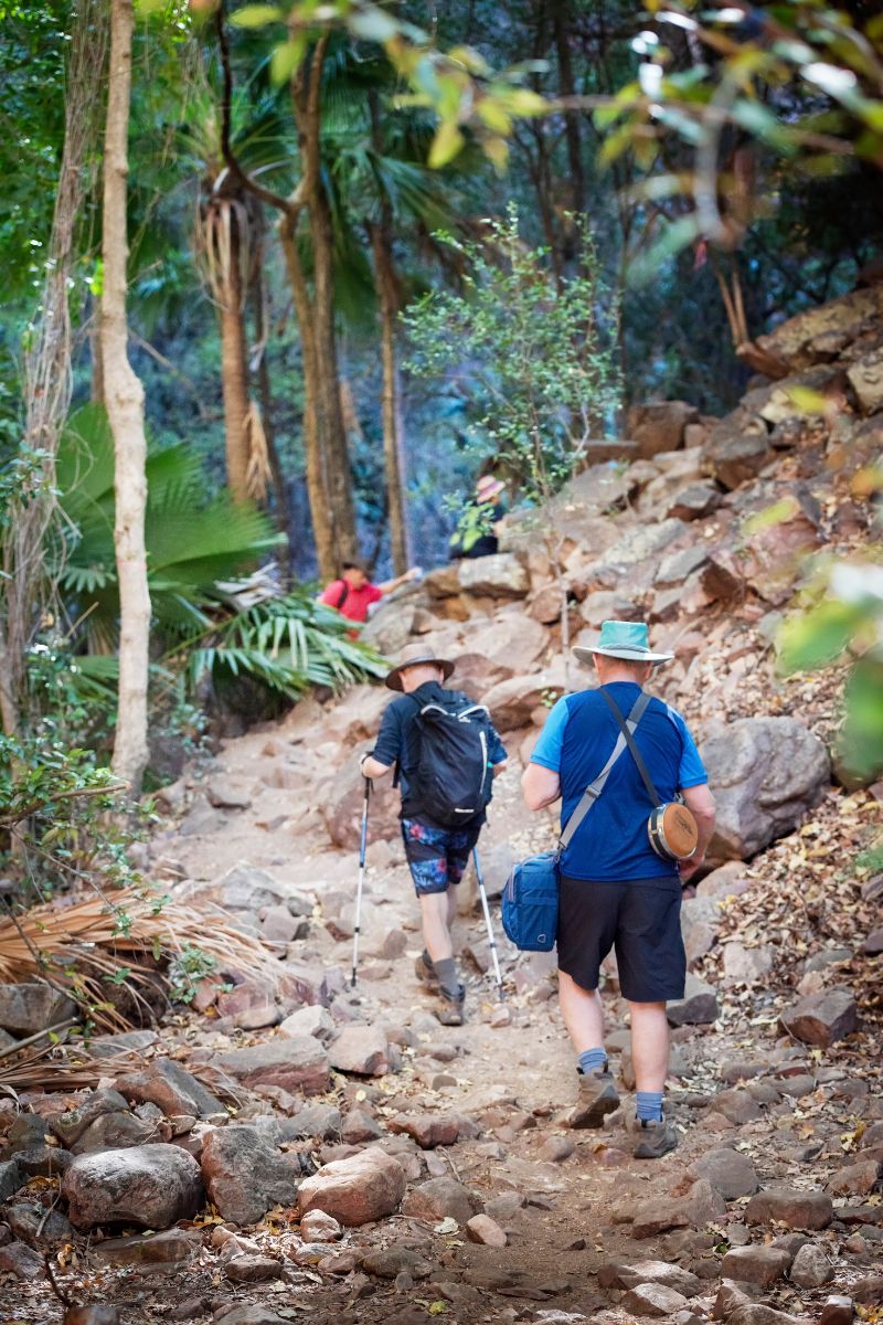 Hiking into El Questro Gorge the path is quite rocky