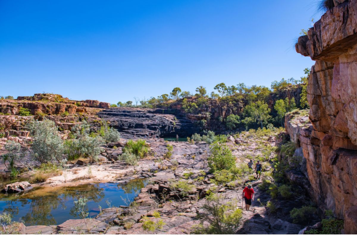 Many of the hikes through the Kimberley are without shade and in temperatures that can reach mid-30 degrees