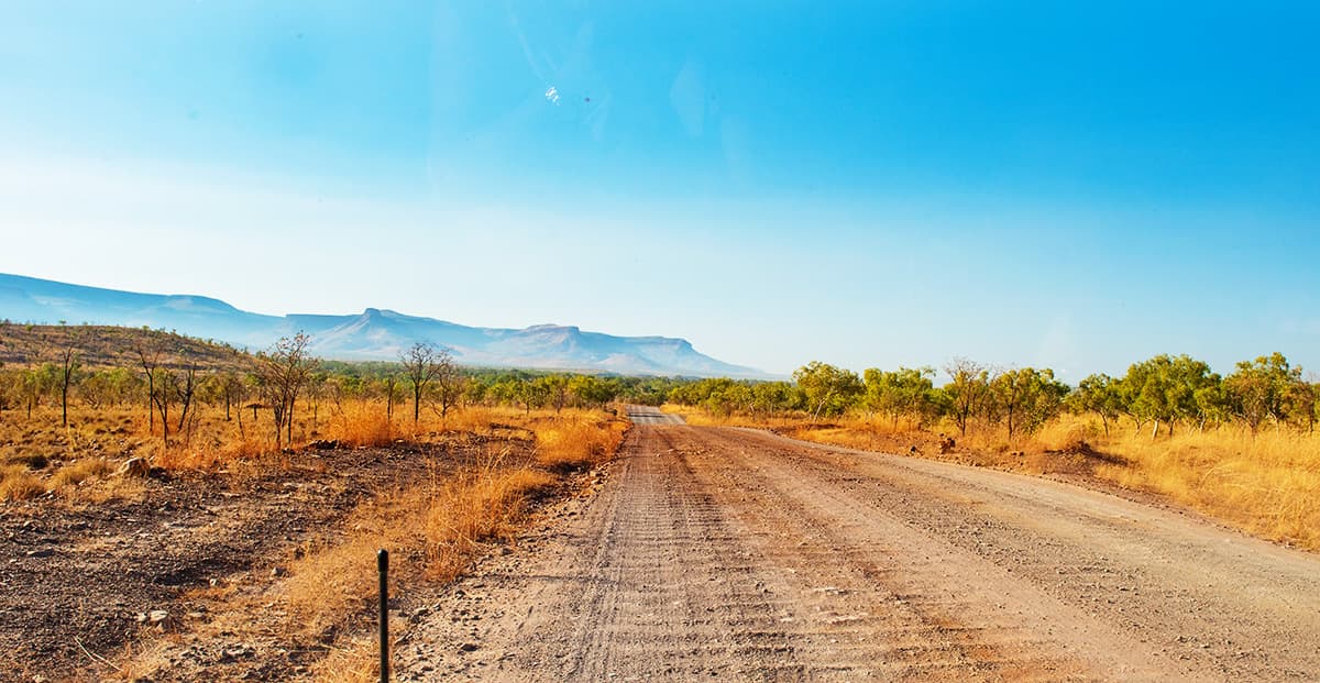 The Gibb River Road, approx 650km from Derby to Kununurra in the Kimberley is often corrugated & involves river crossing