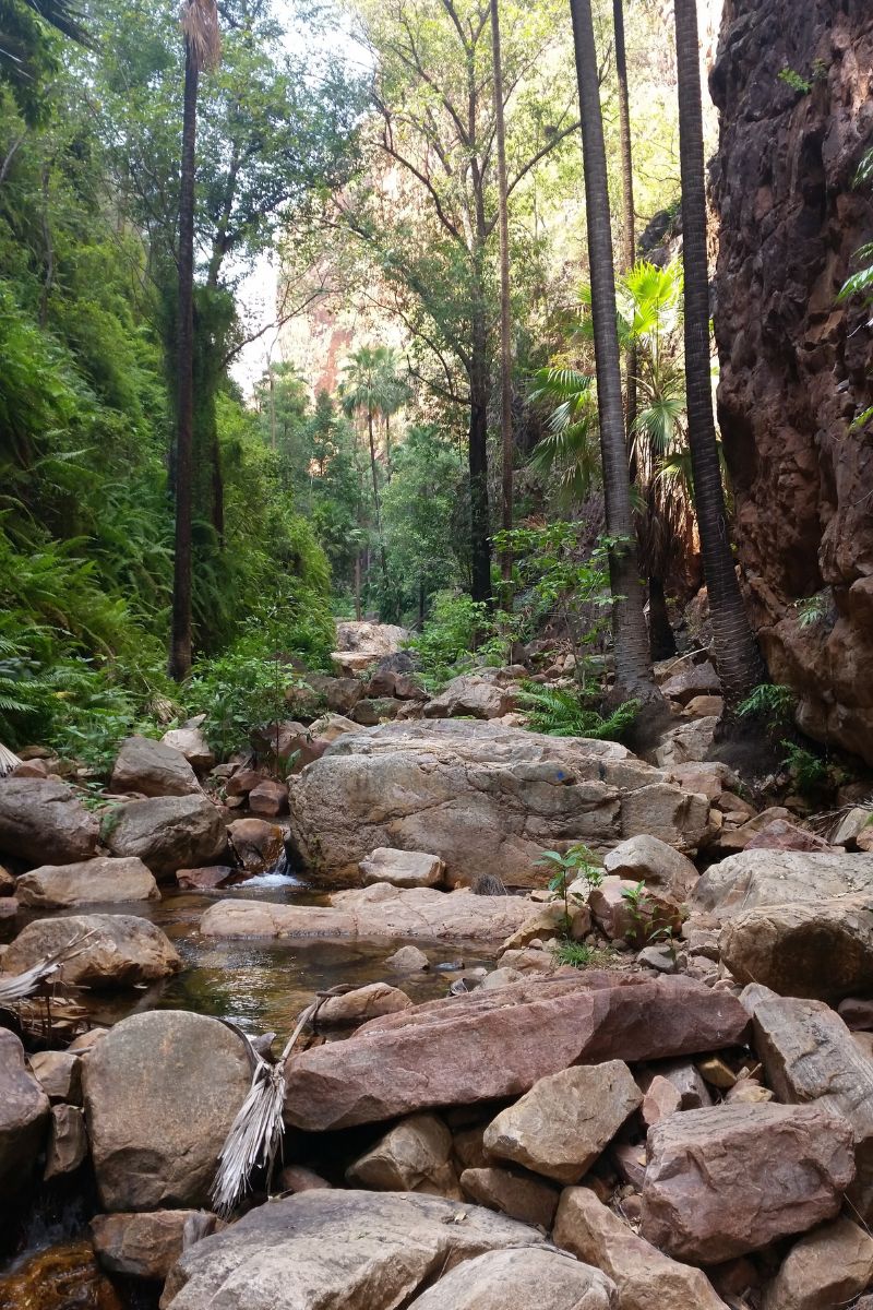 The larger rocks are often more stable, however please watch your step whilst hiking in the Kimberley