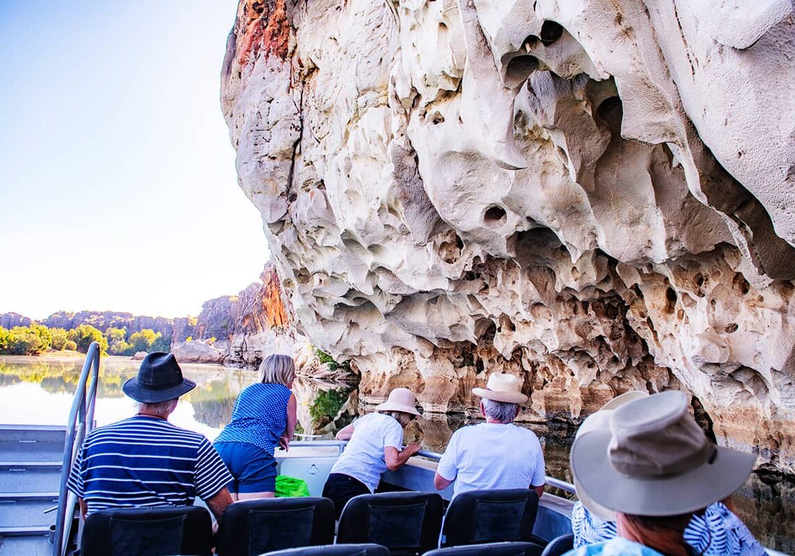 Carved by the Fitzroy River through ancient limestone walls & Devonian reef system is Danggu, Geike Gorge
