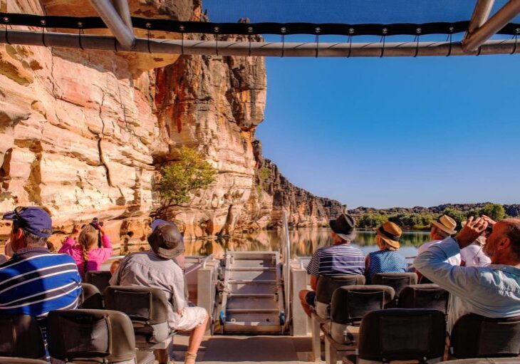 Enjoy a complimentary Danggu, Geike Gorge Cruise on Fitzroy River through an ancient Devonian Reef System on your final day_