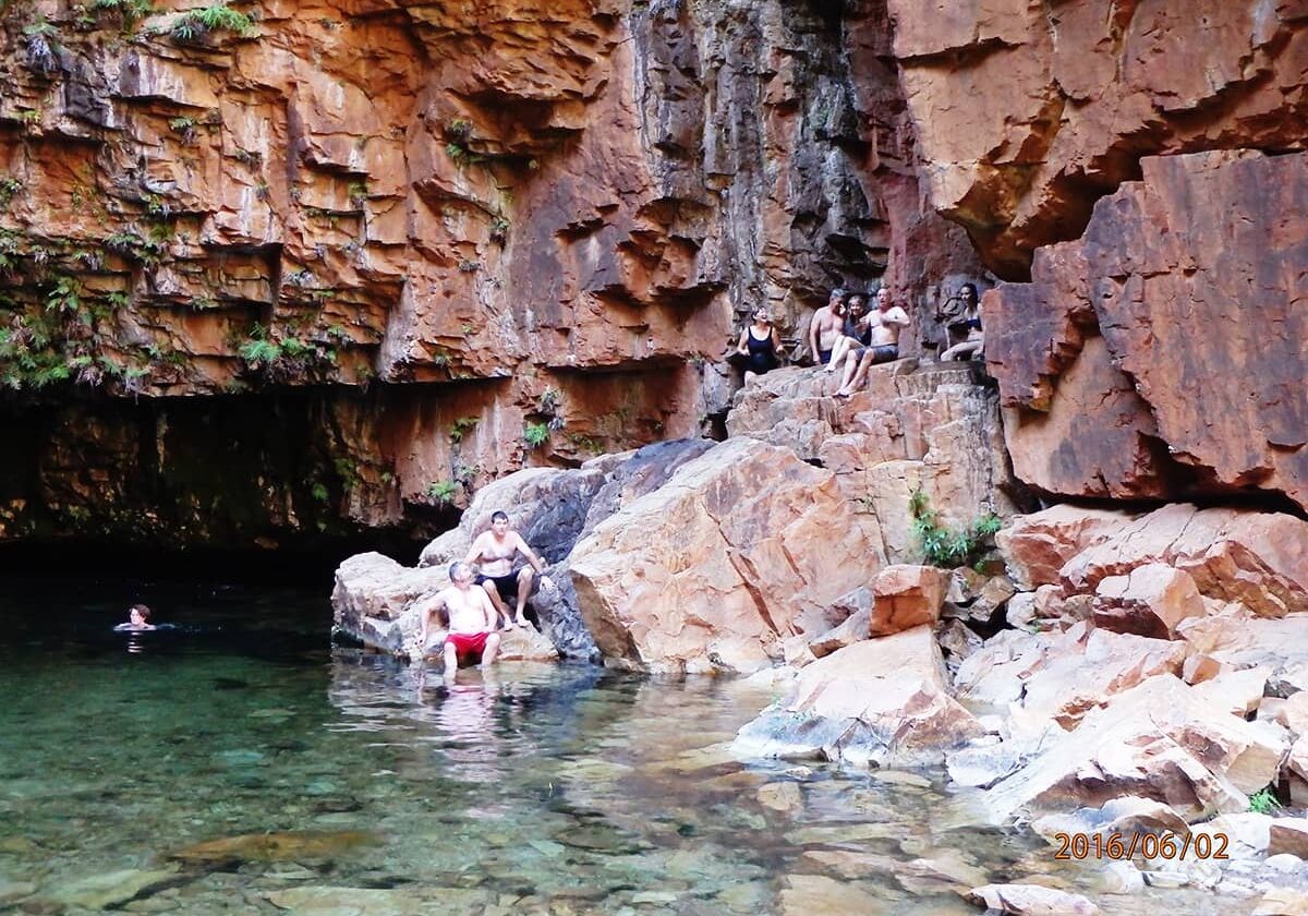 In contrast to the cool waters of the pool at the end of Emma Gorge, there are also thermal springs located in the rocks.